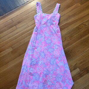 Lilly Pulitzer Dwyer Midi Dress in Rousseau Pink Zen Sz Small